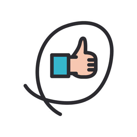 like gesture with hand line and fill style icon design of People arm finger person learn communication healthcare theme Vector illustrationのイラスト素材