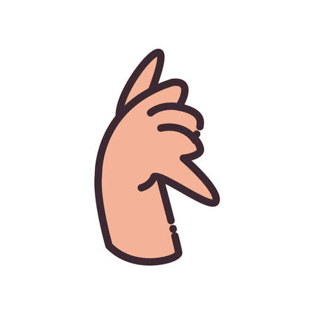 drink gesture with hand line and fill style icon design of People arm finger person learn communication healthcare theme Vector illustrationのイラスト素材