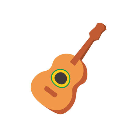 Guitar instrument flat style icon design, Music sound melody song musical art and composition theme Vector illustrationのイラスト素材