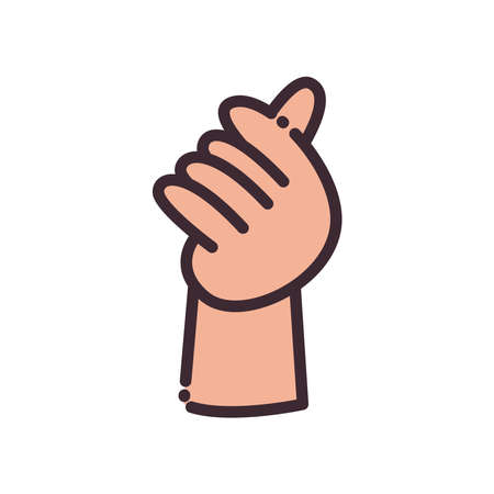 fist gesture with hand line and fill style icon design of People arm finger person learn communication healthcare theme Vector illustrationのイラスト素材