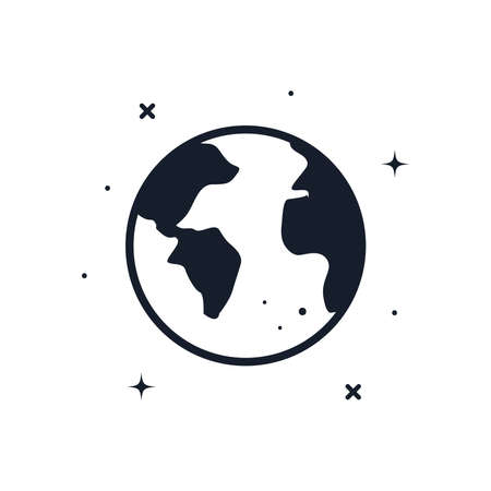 World sphere line style icon design, Planet continent earth and globe theme Vector illustrationのイラスト素材