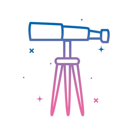 telescope gradient style icon of Space futuristic cosmos and universe theme Vector illustrationのイラスト素材