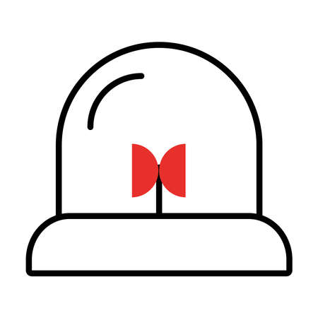 siren icon over white background, half line half color style, vector illustrationのイラスト素材