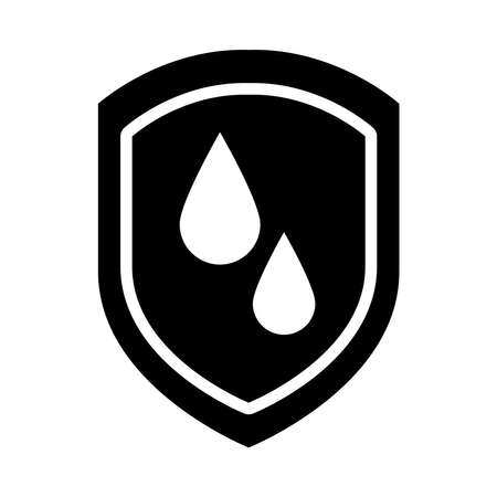 shield with water drops icon over white background, half line half color style, vector illustrationのイラスト素材