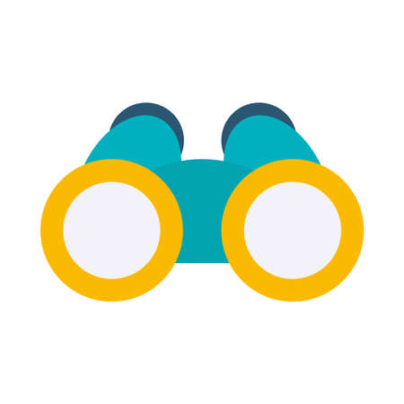 binoculars icon over white background, flat style, vector illustrationのイラスト素材