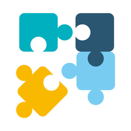 jigsaw puzzles icon over white background, flat style, vector illustrationのイラスト素材