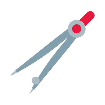 Measuring compass flat style icon design, Instrument tool work and measurement theme Vector illustrationのイラスト素材