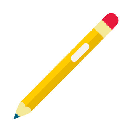 Pencil flat style icon design, Tool write office object instrument equipment draw art and learn theme Vector illustrationのイラスト素材
