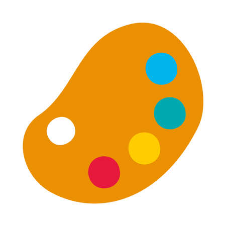 Paint palette flat style icon design, Art creativity tool instrument painter draw school abstract and work theme Vector illustrationのイラスト素材