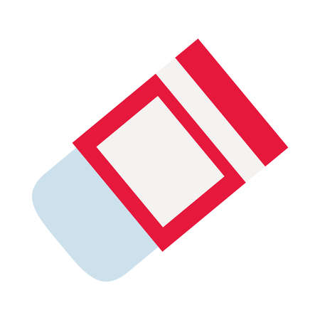 Eraser flat style icon design, Pencil tool write office object and instrument theme Vector illustrationのイラスト素材