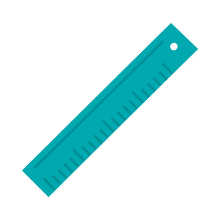 Ruler flat style icon design, Instrument tool work measurement lenght object inch long and distance theme Vector illustrationのイラスト素材