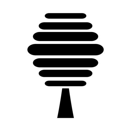 striped tree silhouette style icon design, Nature plant season environment natural and ecology theme Vector illustrationのイラスト素材