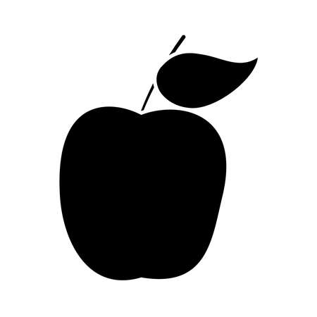 apple fruit icon over white background, silhouette style, vector illustrationのイラスト素材