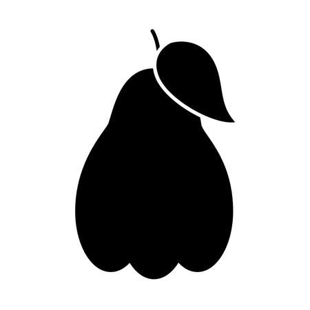 Java apple fruit icon over white background, silhouette style, vector illustrationのイラスト素材