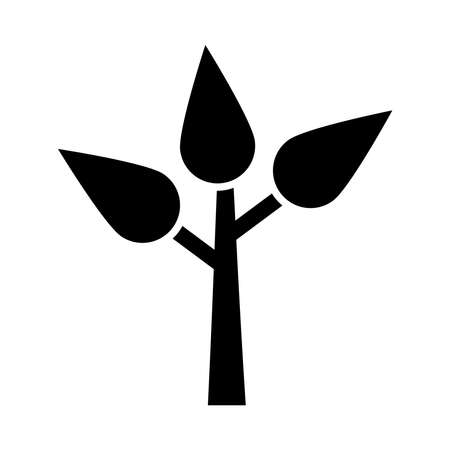 tree with leaves silhouette style icon design, Nature plant season environment natural and ecology theme Vector illustrationのイラスト素材