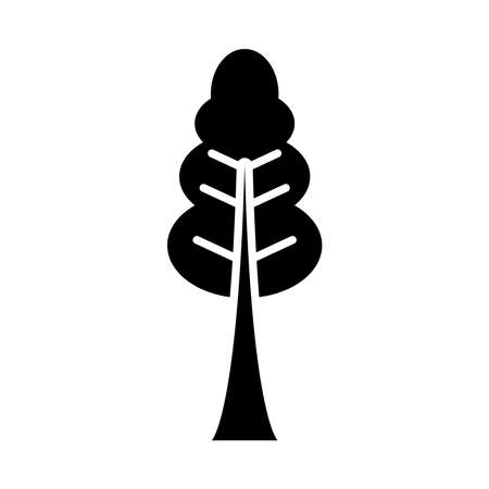bushy tree silhouette style icon design, Nature plant season environment natural and ecology theme Vector illustrationのイラスト素材