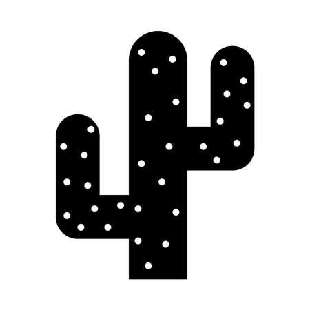 Cactus silhouette style icon design, Plant desert nature tropical summer mexico and western theme Vector illustrationのイラスト素材