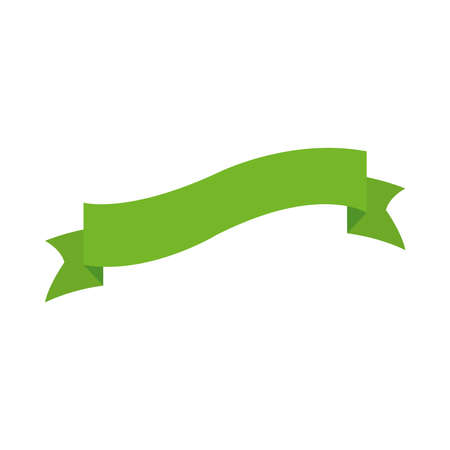 decorative ribbon icon over white background, flat style, vector illustrationのイラスト素材