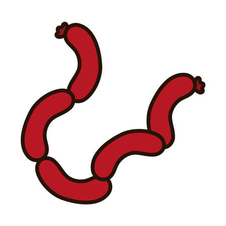 sausages line and fill style icon design, food eat restaurant and menu theme Vector illustrationのイラスト素材