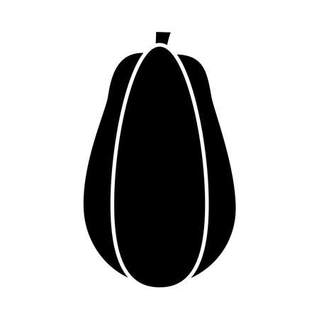 papaya fruit icon over white background, silhouette style, vector illustrationのイラスト素材