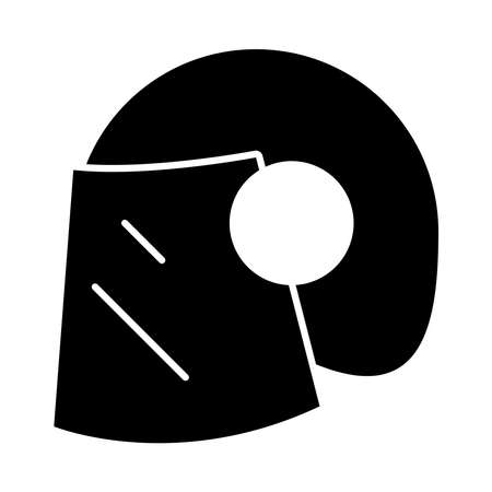 police helmet silhouette style icon design, Officer cop security law character job person people safety and crime theme Vector illustrationのイラスト素材