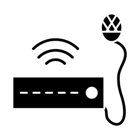 speaker with signal and microphone silhouette style icon design, Manifestation protest and demonstration theme Vector illustrationのイラスト素材