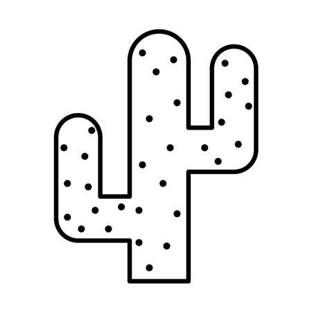 Cactus line style icon design, Plant desert nature tropical summer mexico and western theme Vector illustrationのイラスト素材