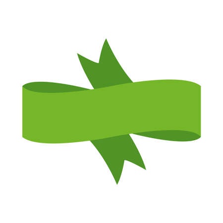 banner ribbon icon over white background, flat style, vector illustrationのイラスト素材