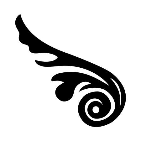 wing ornament silhouette style icon design of Decorative element theme Vector illustrationのイラスト素材