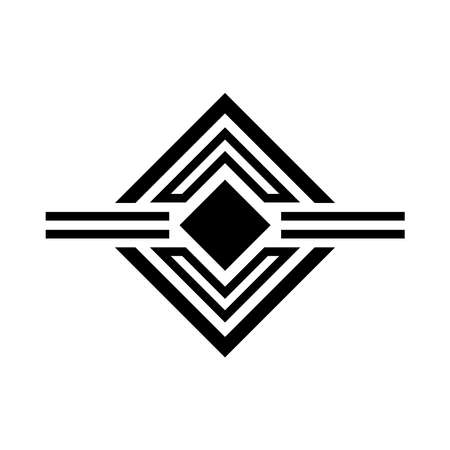 square ornament silhouette style icon design of Decorative element theme Vector illustrationのイラスト素材