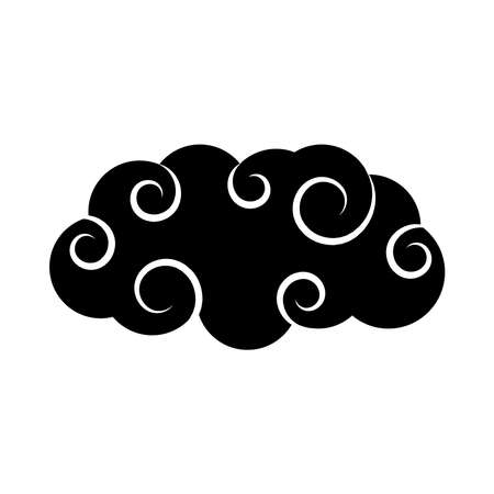 Cloud silhouette style icon design, Weather sky nature climate cloudy season and meteorology theme Vector illustrationのイラスト素材