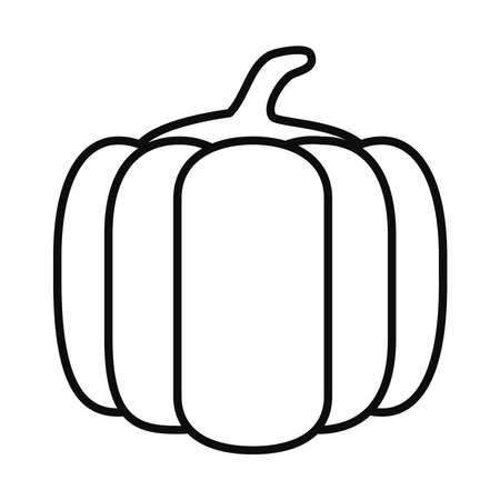 pumpkin line style icon design, Fruit healthy organic food sweet and nature theme Vector illustrationのイラスト素材