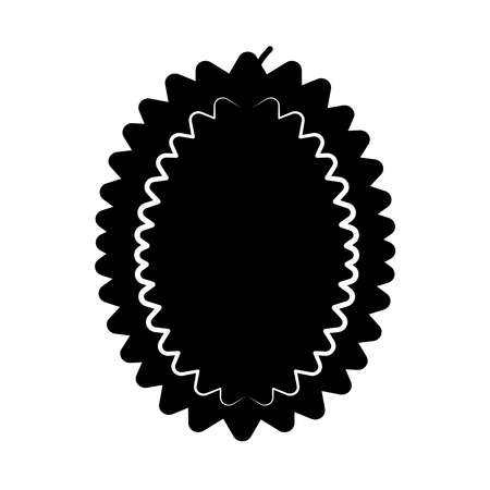 durian fruit icon over white background, silhouette style, vector illustrationのイラスト素材