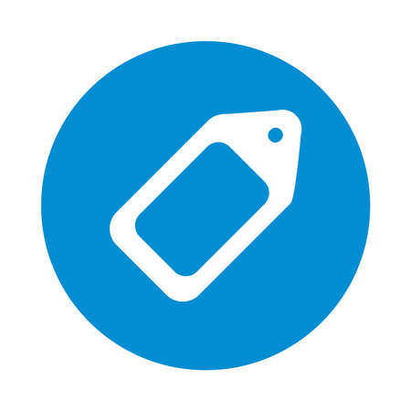 tag icon over white background, block style, vector illustrationのイラスト素材