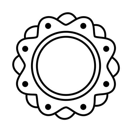 decorative round sticker icon over white background, line style, vector illustrationのイラスト素材