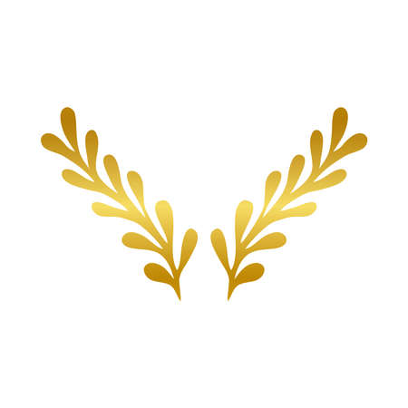 leaves ornament gold gradient style icon design of Decorative element theme Vector illustrationのイラスト素材