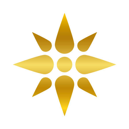 flower ornament gold gradient style icon design of Decorative element theme Vector illustrationのイラスト素材