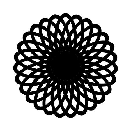 flower round shaped ornament silhouette style icon design of Decorative element theme Vector illustrationのイラスト素材
