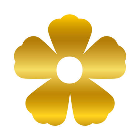flower ornament gold gradient style icon design of Decorative element theme Vector illustrationのイラスト素材