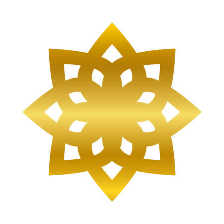 flower ornament gold gradient style icon design of Decorative element theme Vector illustrationのイラスト素材