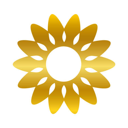 flower ornament gold gradient style icon design of Decorative element theme Vector illustrationのイラスト素材
