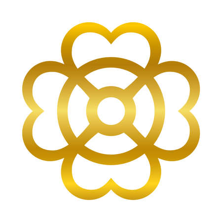 flower ornament gold gradient style icon design of Decorative element theme Vector illustrationのイラスト素材