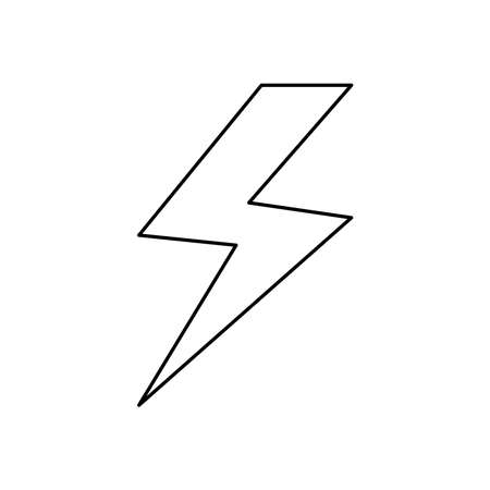 weather concept, thunder icon over white background, line style, vector illustrationのイラスト素材