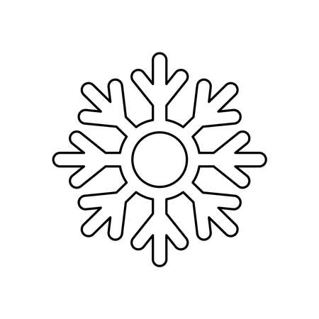 snowflake icon over white background, line style, vector illustrationのイラスト素材