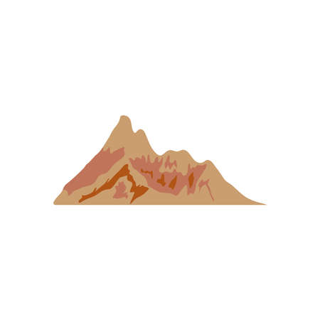 folded mountain over white background, flat style, vector illustrationのイラスト素材