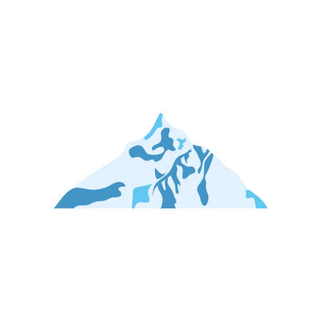 icon of snowy mountain icon over white background, flat style, vector illustrationのイラスト素材