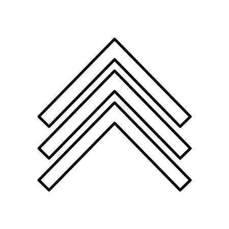 triple arrows up icon over white background, line style, vector illustrationのイラスト素材