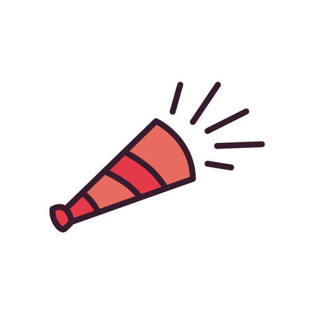 trumpet line and fill style icon design, Soccer football sport hobby competition and game theme Vector illustrationのイラスト素材