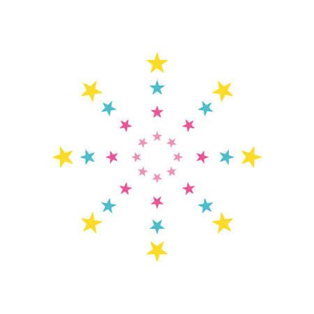 stars fireworks burst icon over white background, flat style, vector illustrationのイラスト素材