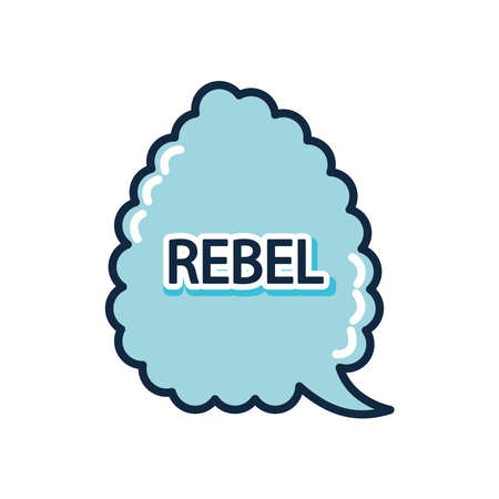 slang bubbles concept, bubble with rebel word over white background, flat style, vector illustrationのイラスト素材